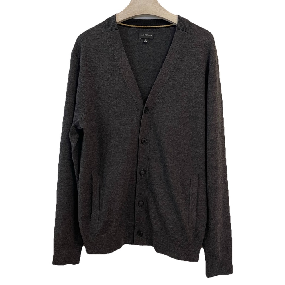 Club Monaco Charcoal Gray V-Neck Button Cardigan